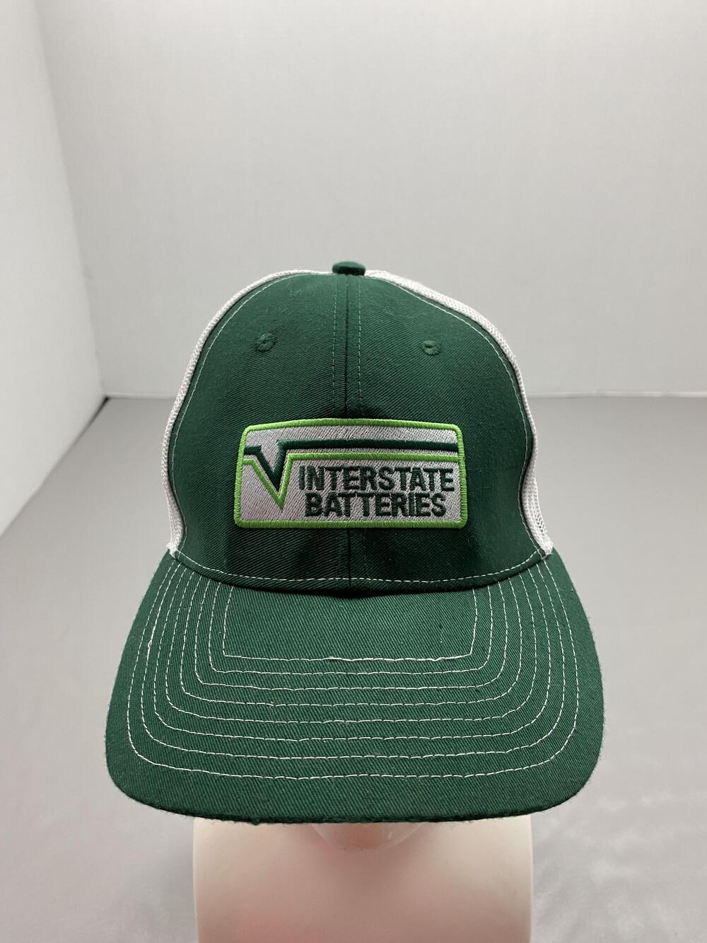 Interstate Batteries Hat Cap Strap Back One Size Green Trucker Mesh Twill Mens